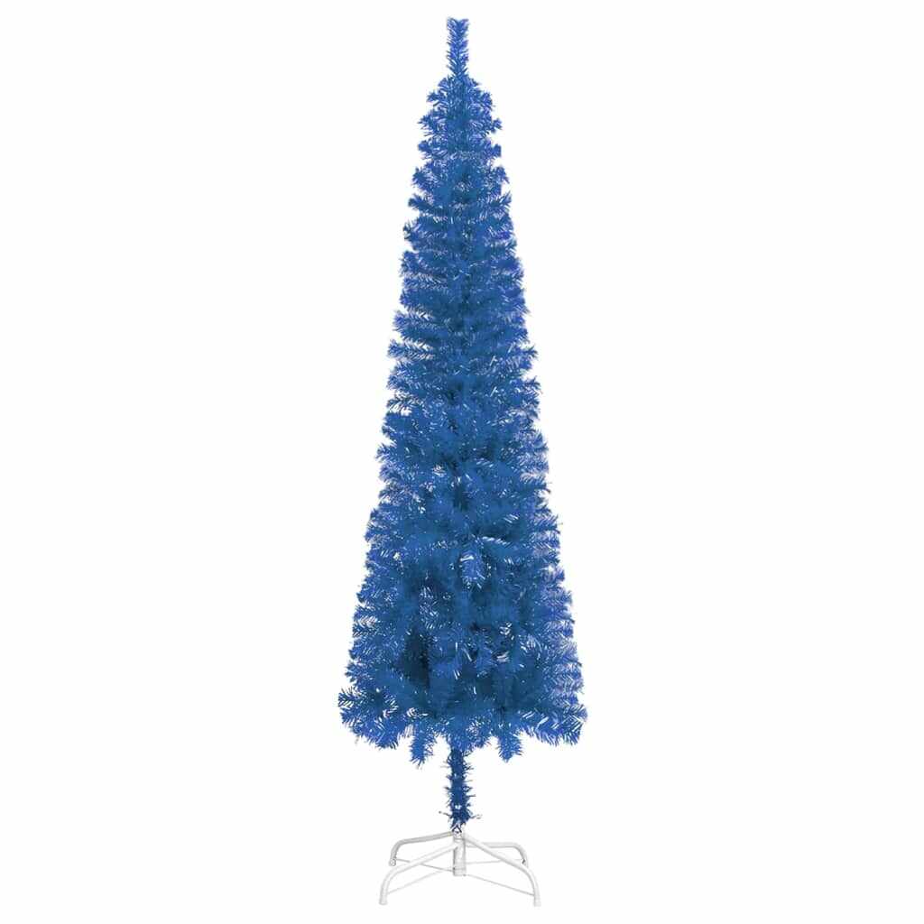 vidaXL Brad de Crăciun subțire, albastru, 180 cm 
