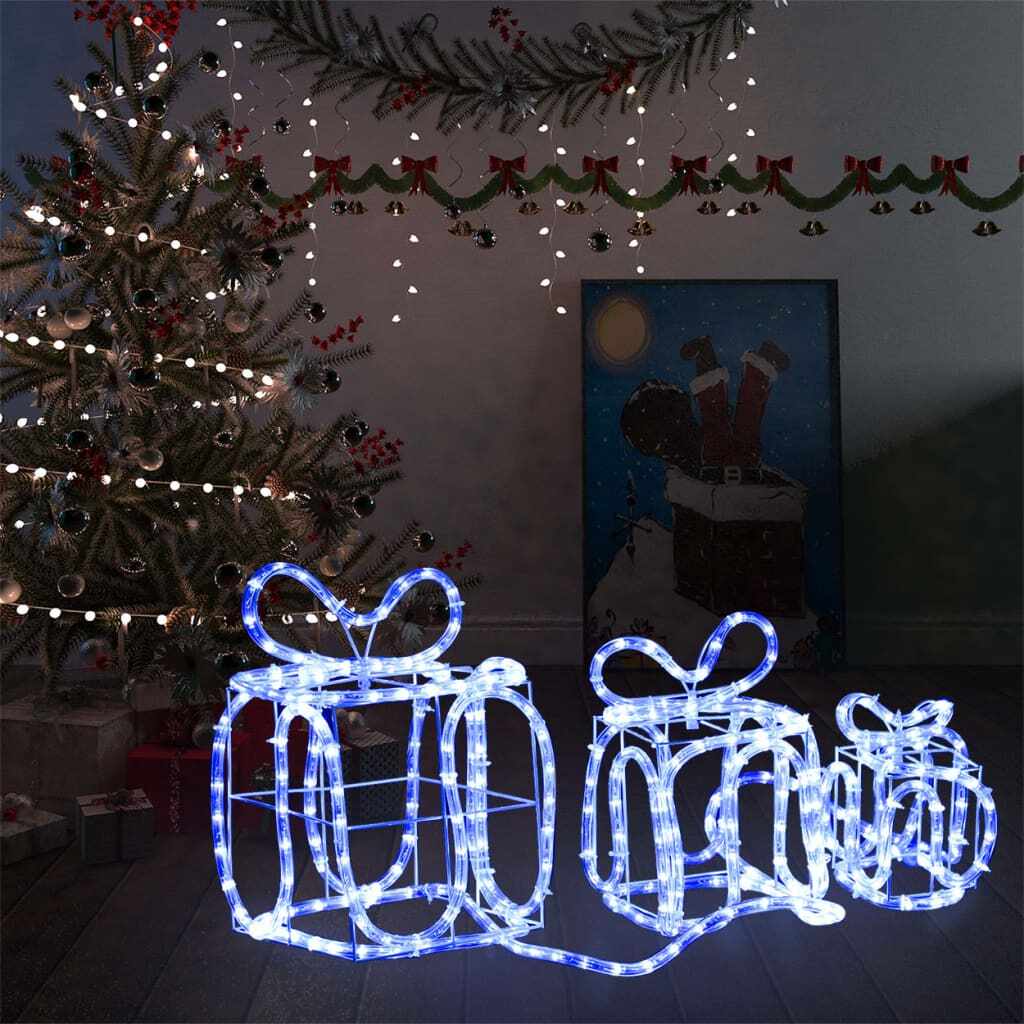 vidaXL Decorațiune Crăciun cutii de cadou 180 leduri interior/exterior
