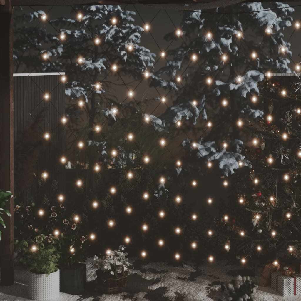 vidaXL Plasă luminoasă de Crăciun, alb cald, 3x2 m, 204 LED, int/ext