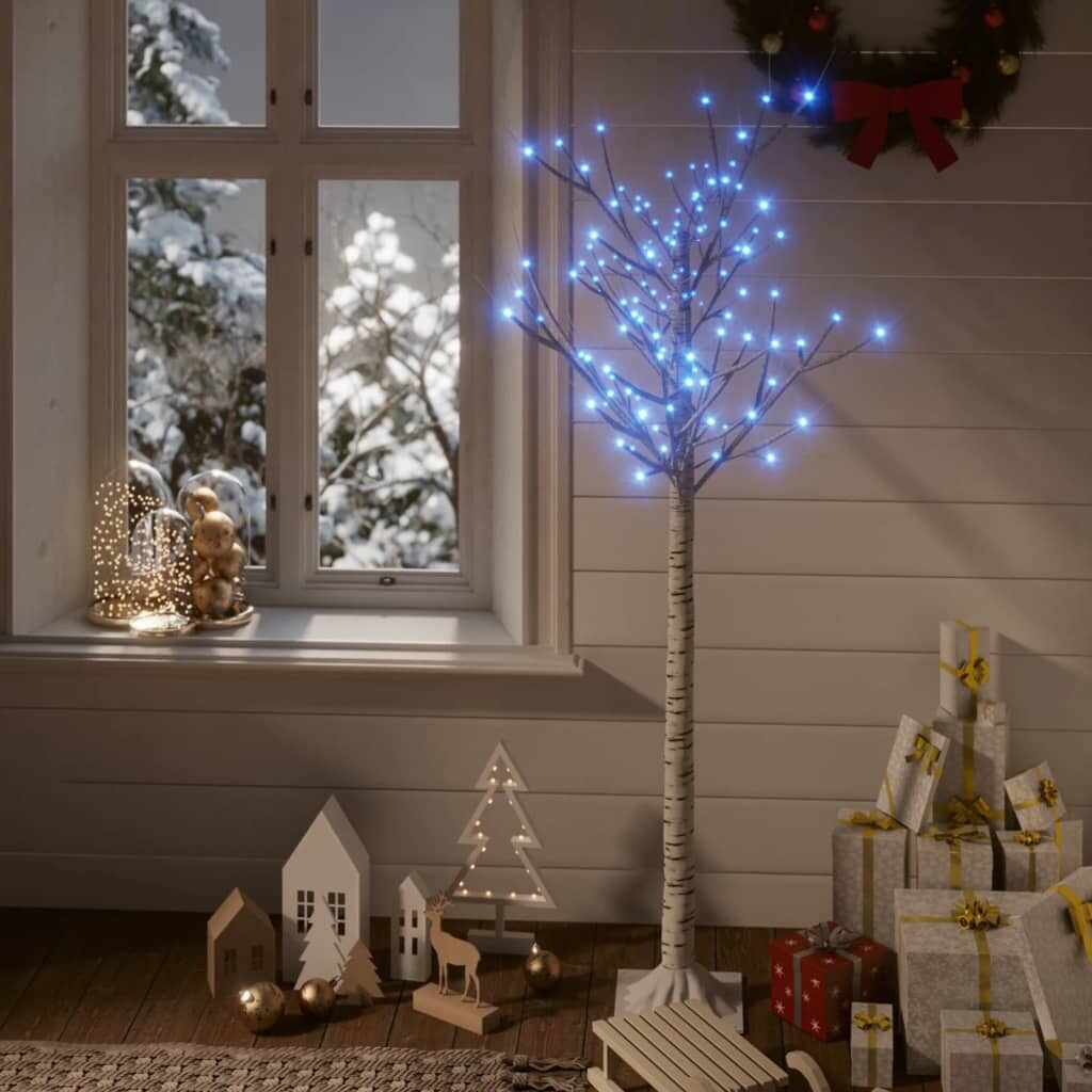 vidaXL Pom Crăciun 140 LED-uri albastru 1,5 m salcie interior/exterior
