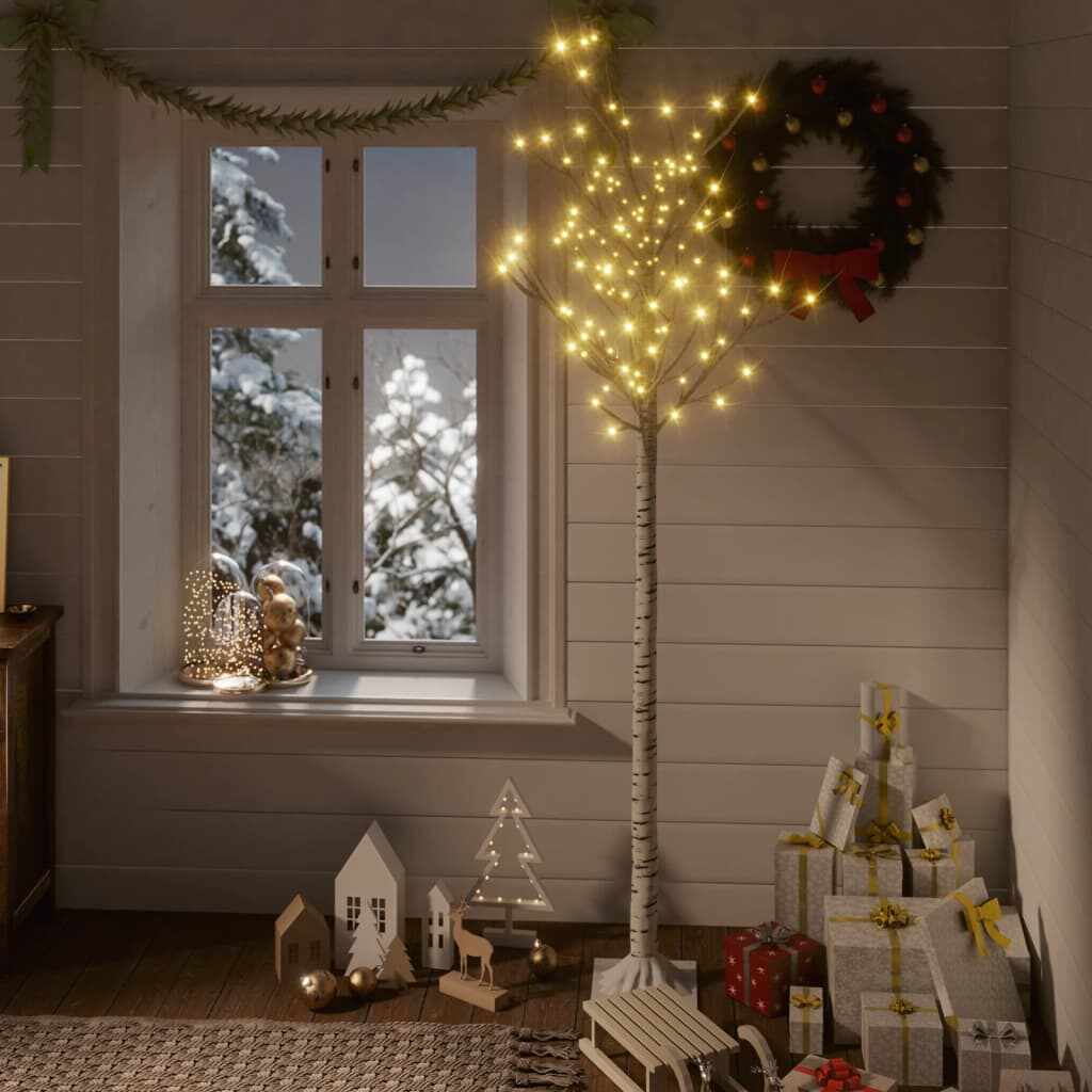 vidaXL Pom Crăciun 180 LED-uri alb cald 1,8 m salcie interior/exterior
