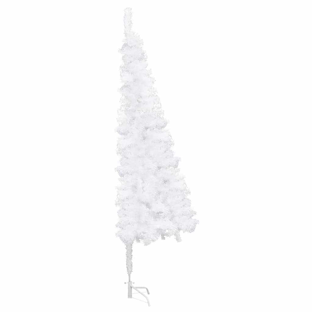 vidaXL Set brad Crăciun artificial de colț LED&globuri alb 180 cm PVC