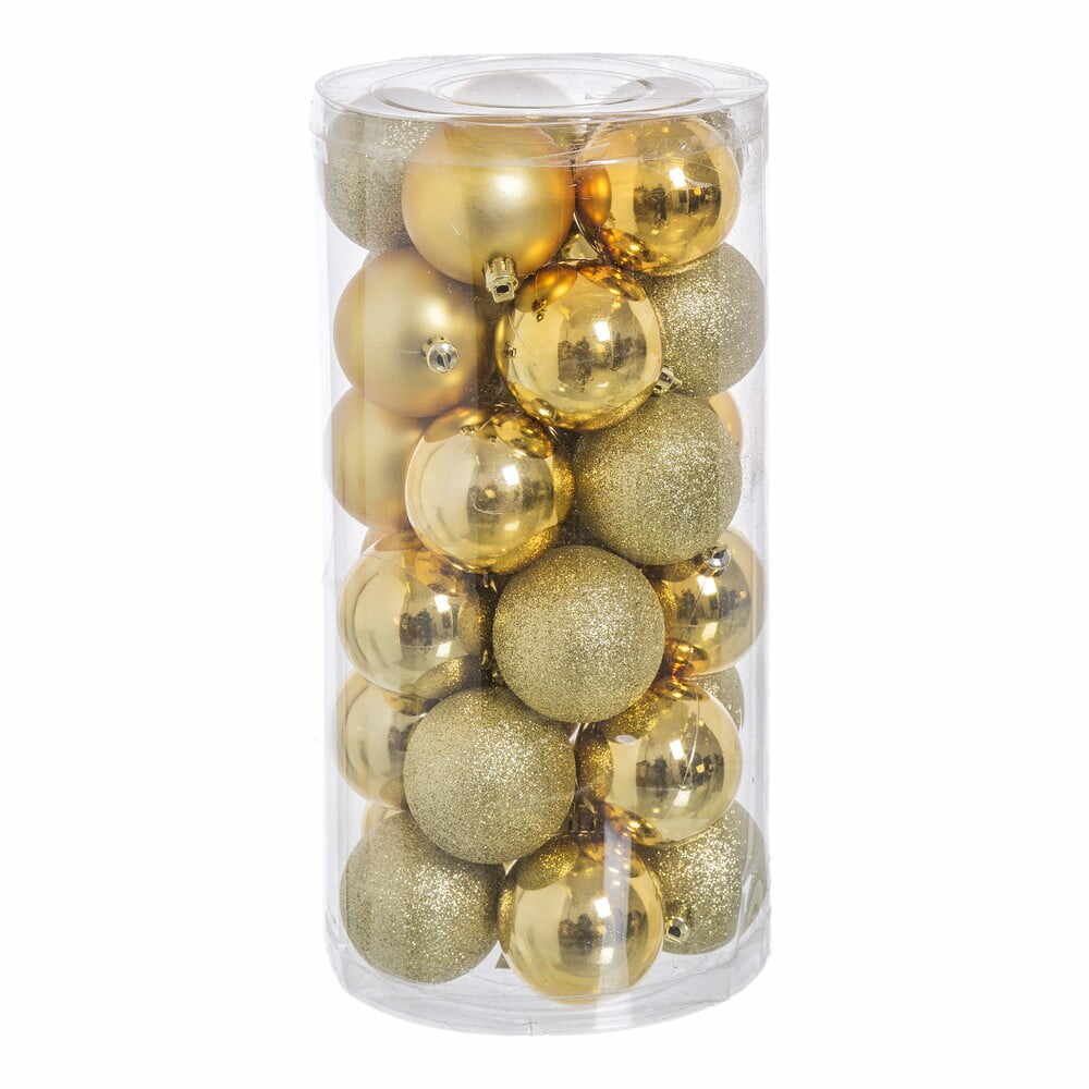 Globuri aurii de Crăciun în set de 30 bucăți Balladas Casa Selección, ø 6 cm