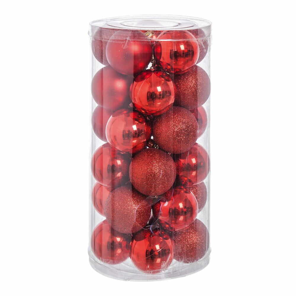 Globuri roșii de Crăciun în set de 30 bucăți Balladas Casa Selección, ø 6 cm