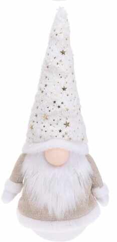 Decoratiune luminoasa Gnome w hat w stars, 17x13x43 cm, poliester, roz
