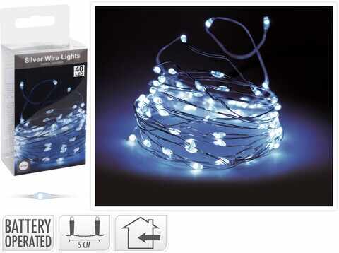 Instalatie Silverwire, 40 micro LED-uri, lumina rece