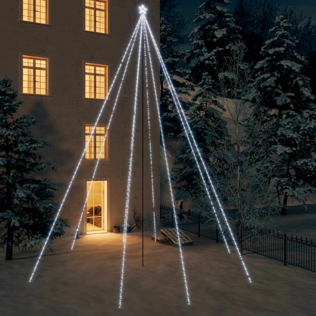 vidaXL Cascadă lumini brad Crăciun 1300 leduri alb rece 8 m, int./ext.