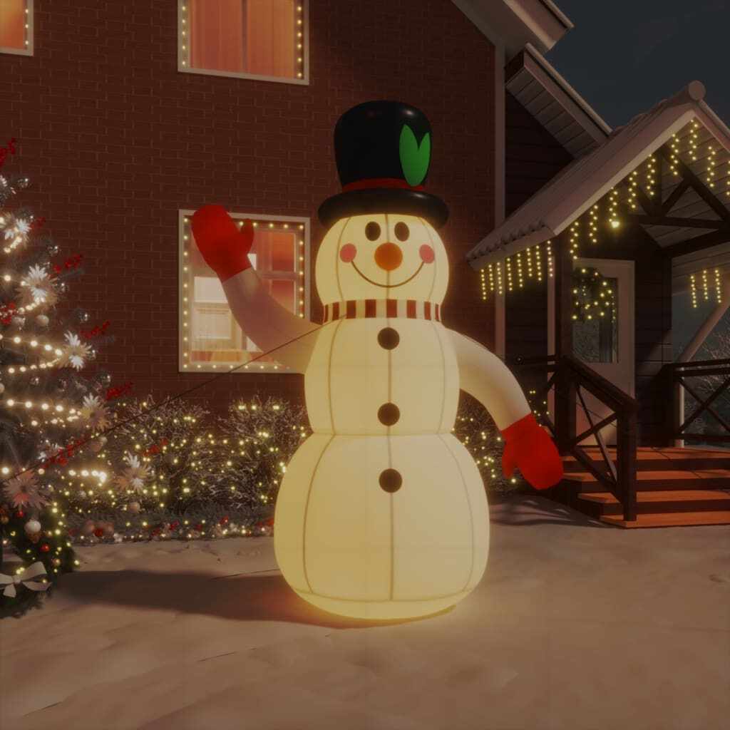 vidaXL Om de zăpadă gonflabil cu LED-uri, 240 cm
