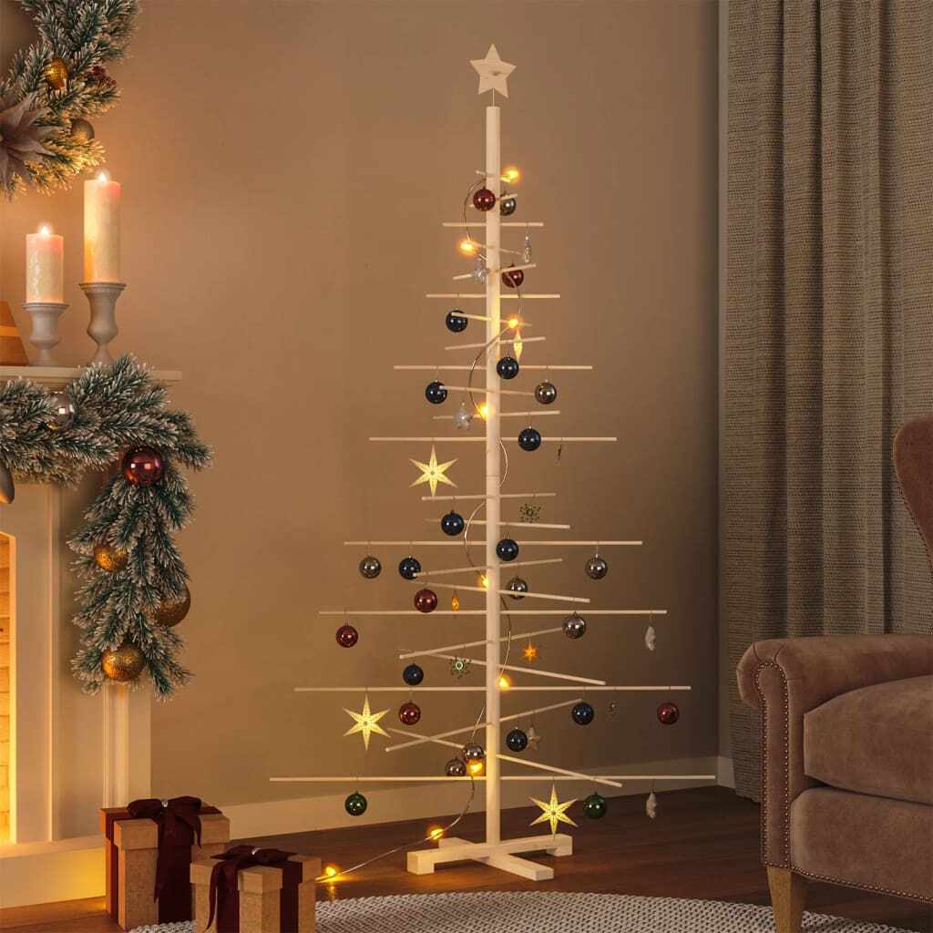 vidaXL Brad de Crăciun din lemn decorativ, 180 cm, lemn de pin masiv