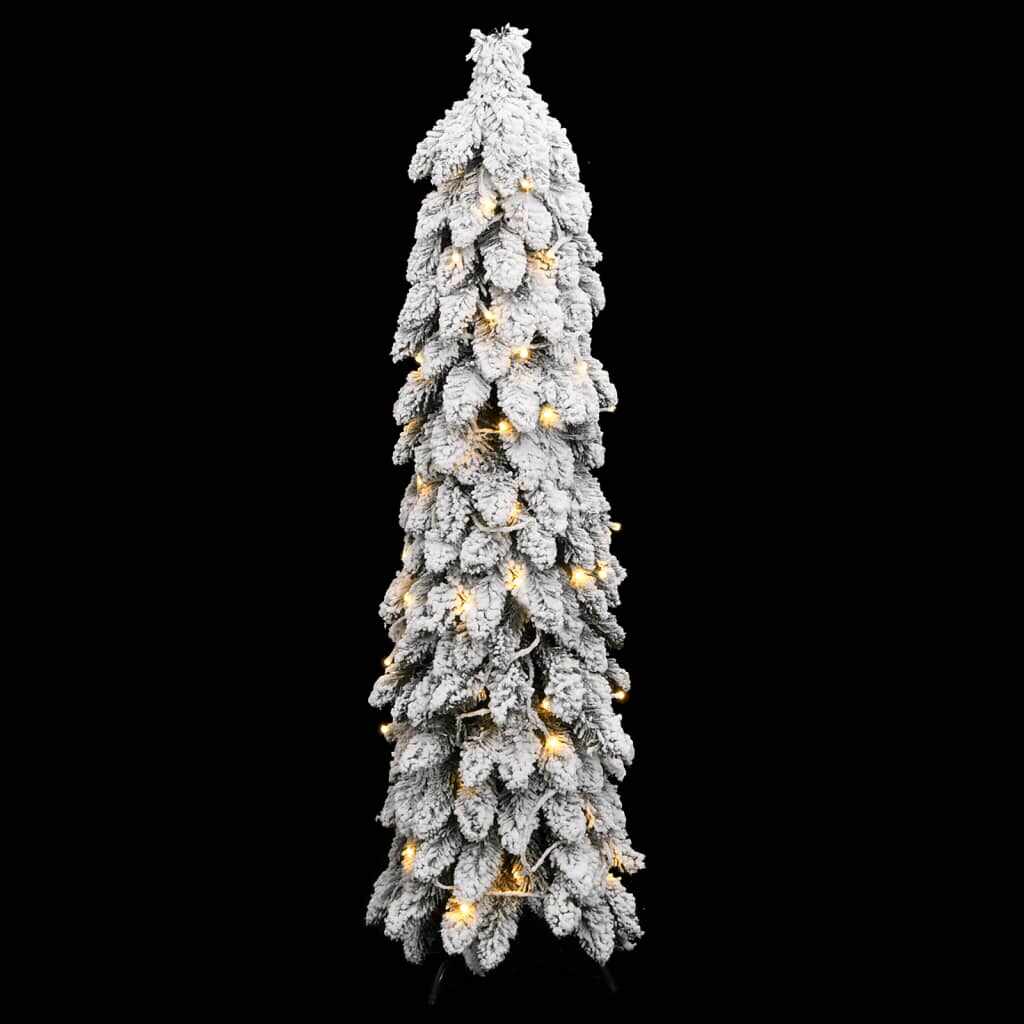 vidaXL Brad de Crăciun artificial cu 60 LED-uri și zăpadă, 120 cm