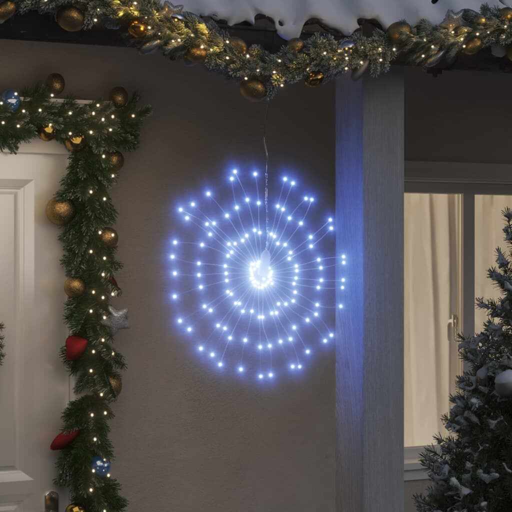 vidaXL Lumini stelare de Crăciun 140 LED-uri, 2 buc., alb rece, 17 cm