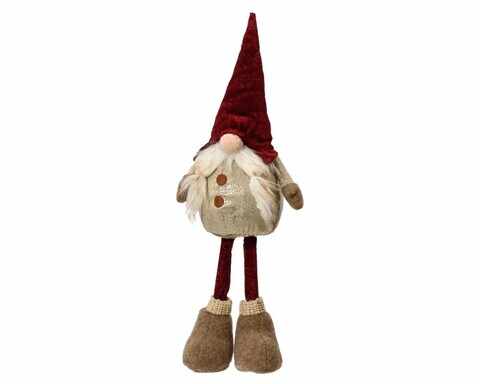 Decoratiune Gnome w hat bordo, Decoris, 14x12x50 cm, poliester, multicolor