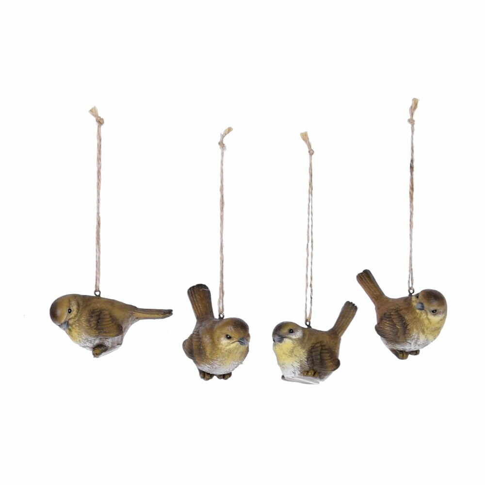 Set 4 ornamente suspendate în formă de păsări Ego Dekor