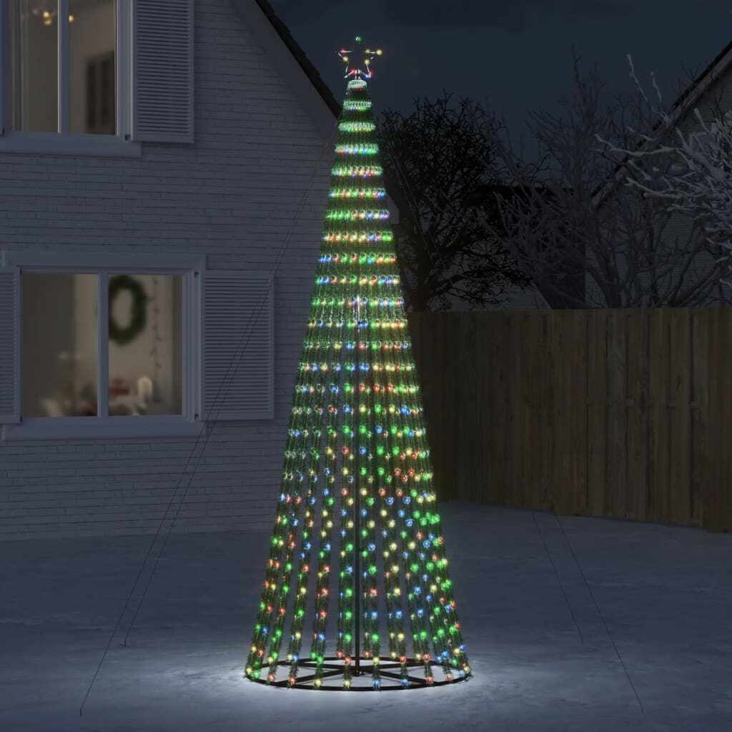 vidaXL Con de lumină brad de Crăciun cu 688 LED-uri, multicolor 300 cm