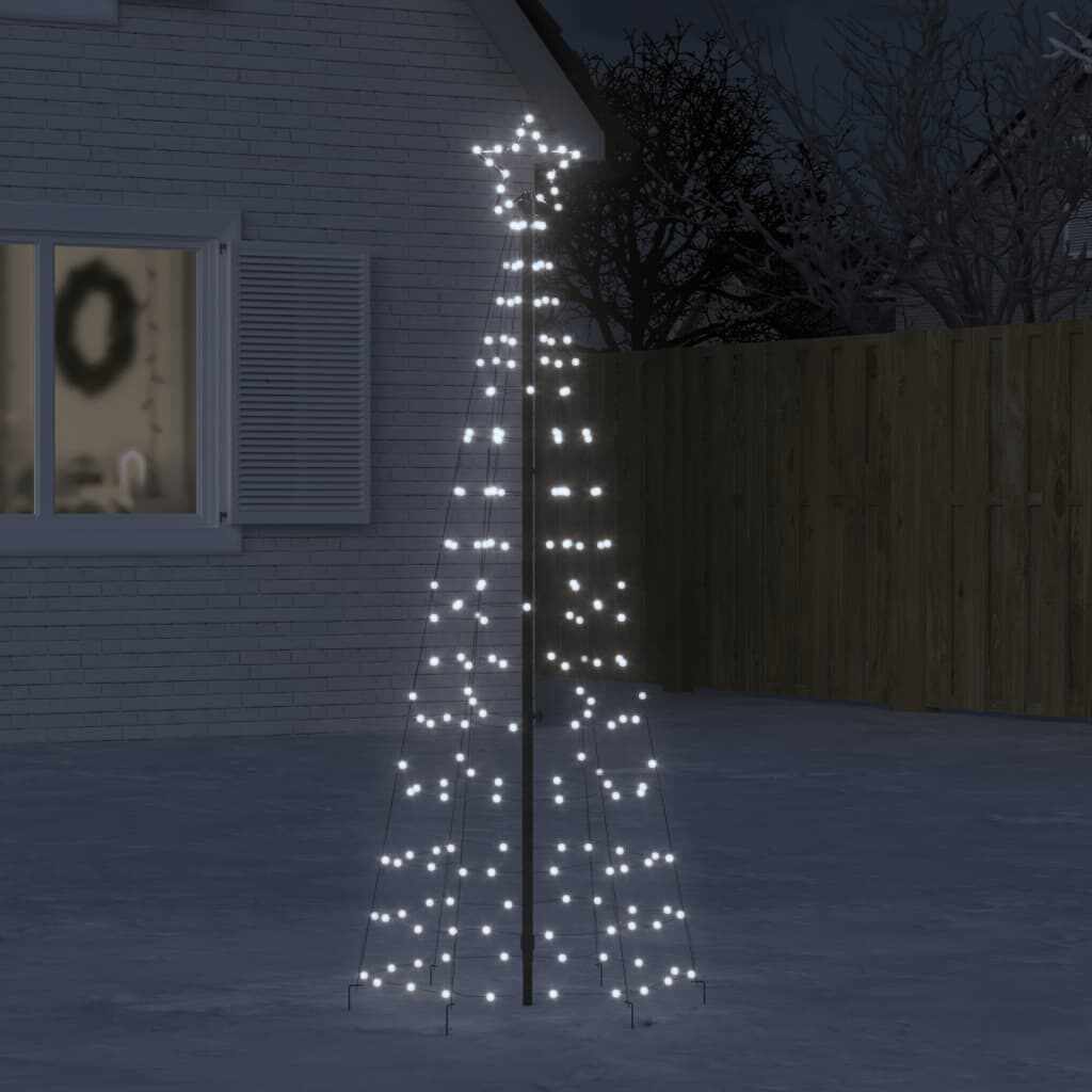 vidaXL Lumină brad de Crăciun cu țăruși 220 LED-uri, alb rece, 180 cm