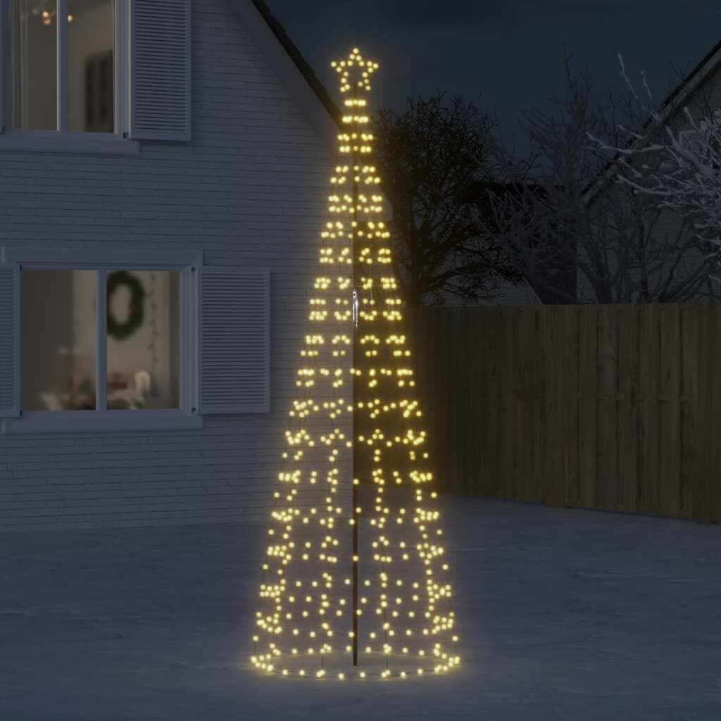 vidaXL Lumină brad de Crăciun cu țăruși, 570 LED-uri, alb cald, 300 cm