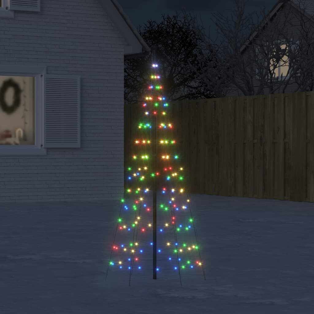 vidaXL Lumină brad de Crăciun pe catarg 200 LED-uri multicolor 180 cm