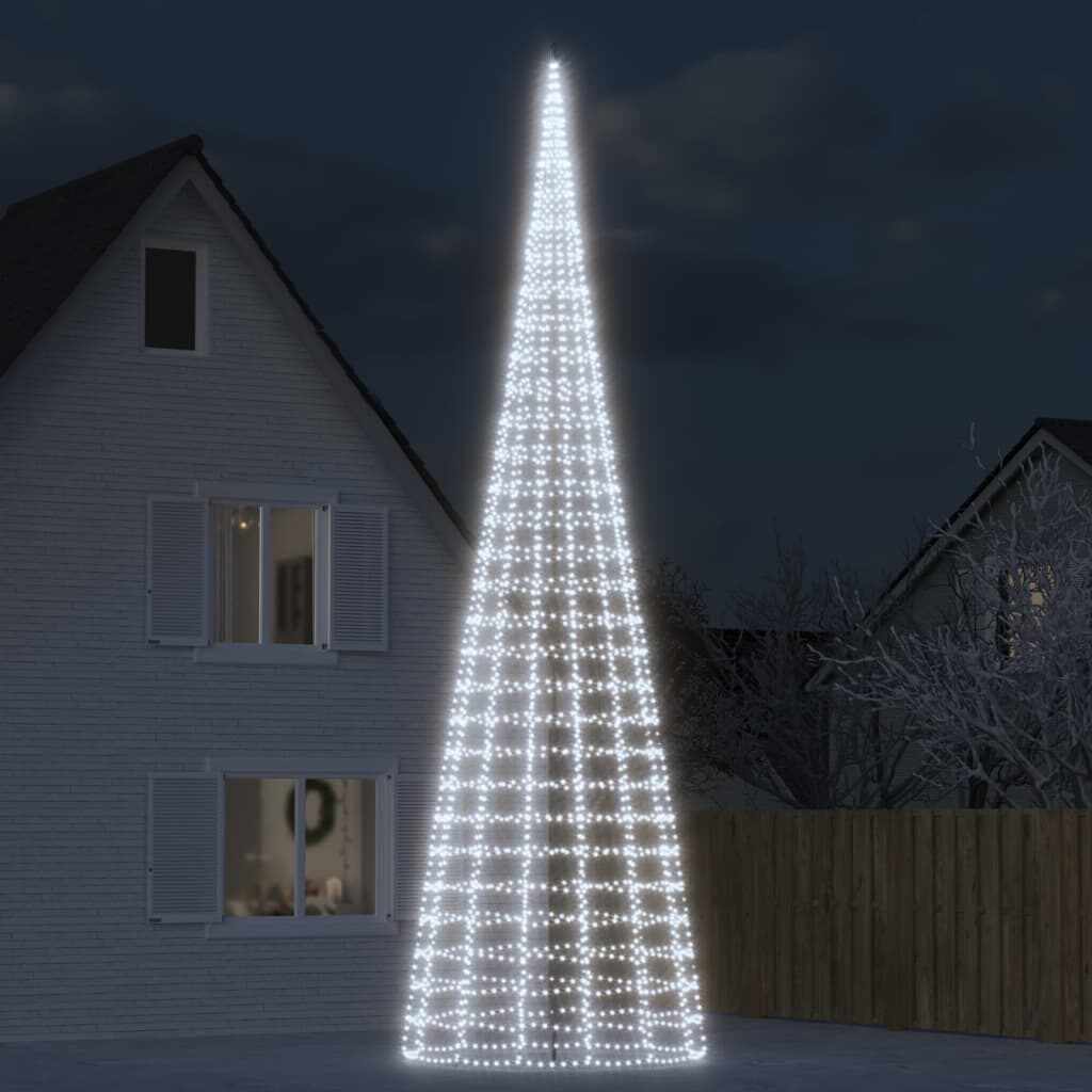 vidaXL Lumină brad de Crăciun pe catarg, 3000 LED-uri, alb rece 800 cm