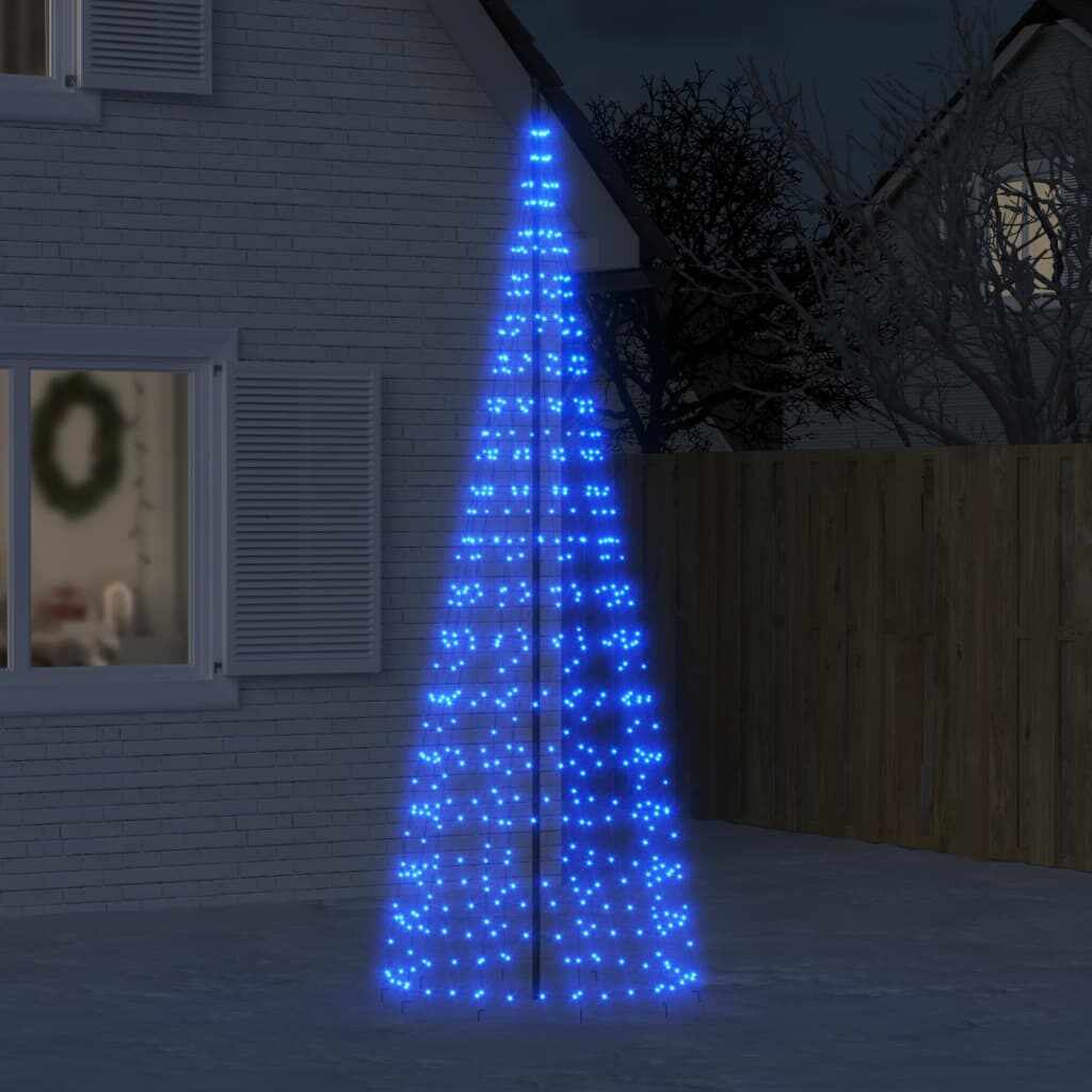 vidaXL Lumină brad de Crăciun pe catarg 550 LED-uri albastru 300 cm