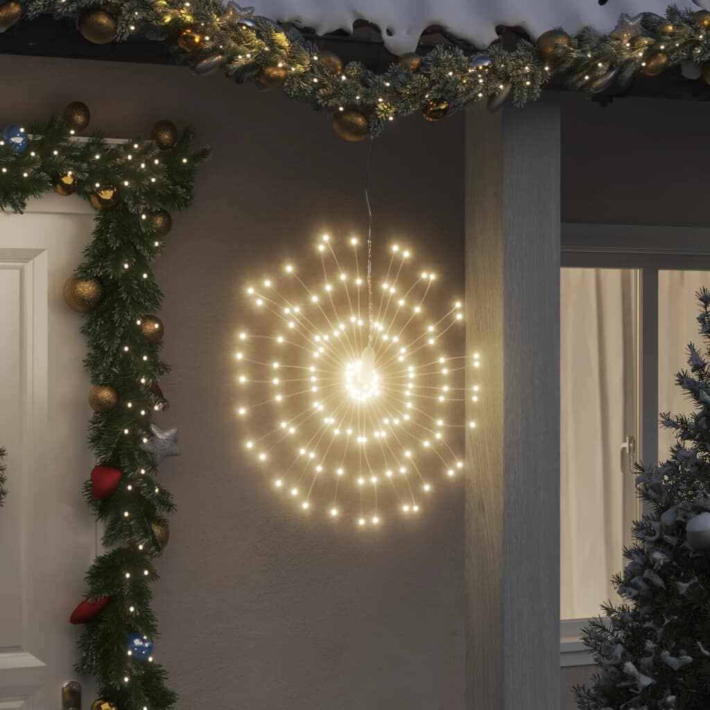 vidaXL Lumini stelare de Crăciun 140 LED-uri, 8 buc., alb cald, 17 cm