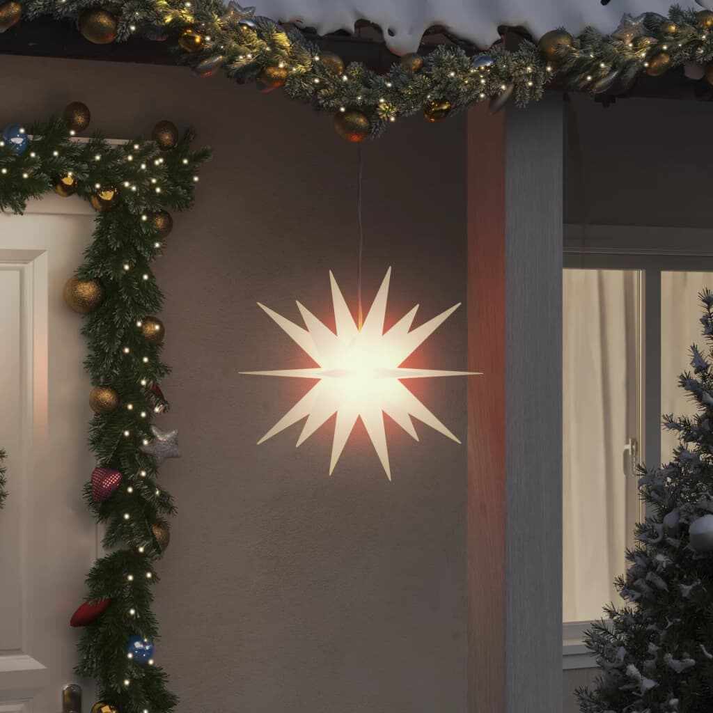 vidaXL Stea iluminată Moravian cu LED pliabil, alb, 43 cm