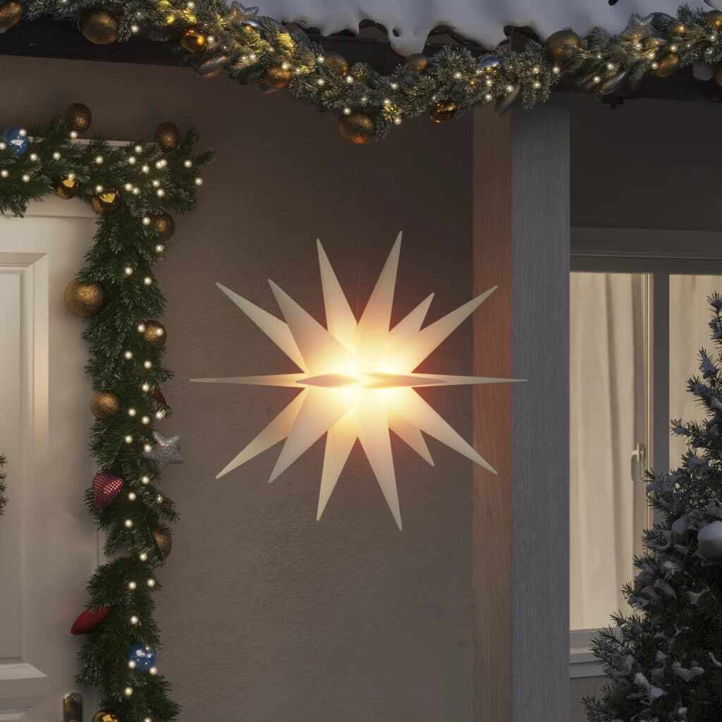 vidaXL Stele iluminate Moravian LED-uri, 3 buc., alb, pliabile, 100 cm