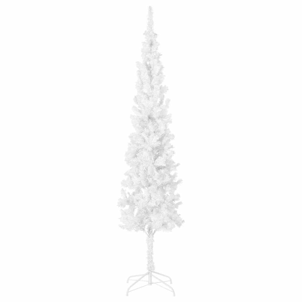 vidaXL Brad de Crăciun artificial subțire, alb, 210 cm