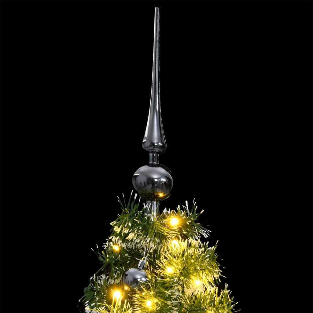vidaXL Brad Crăciun artificial, 150 LED/globuri/zăpadă pufoasă, 150 cm